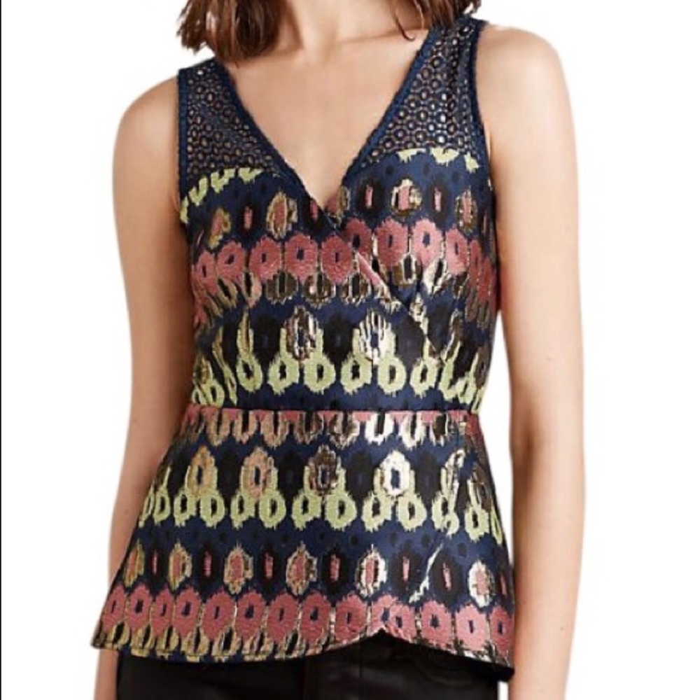 NWT Anthropologie HD in Paris Yana Jaquard Top